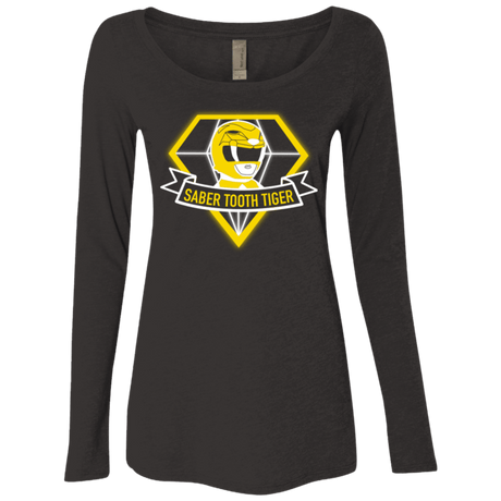 T-Shirts Vintage Black / Small Saber Tooth Tiger Women's Triblend Long Sleeve Shirt