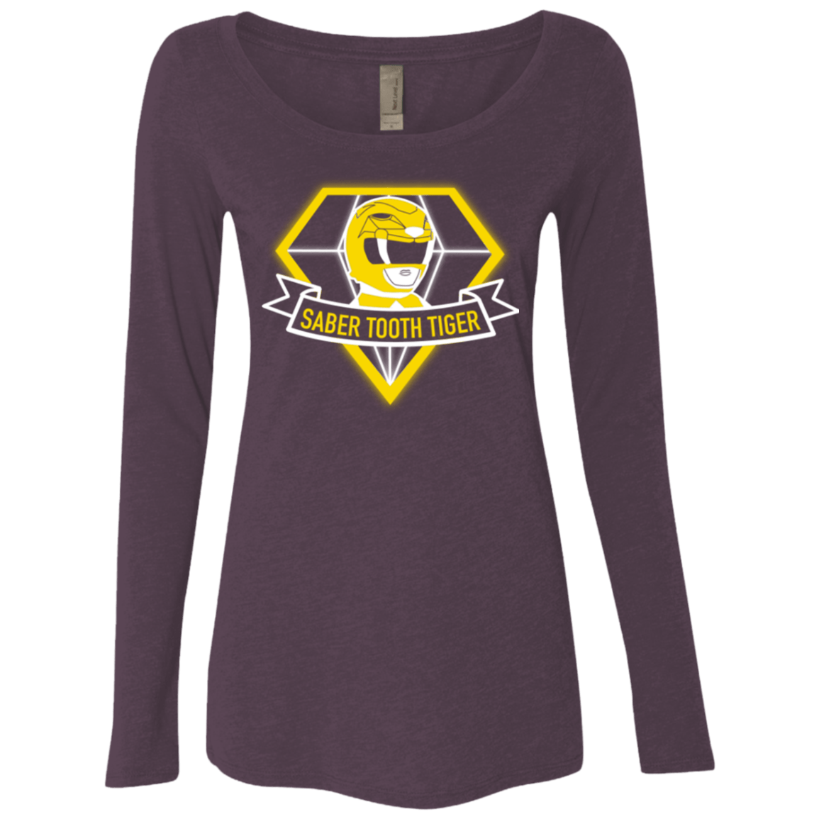 T-Shirts Vintage Purple / Small Saber Tooth Tiger Women's Triblend Long Sleeve Shirt