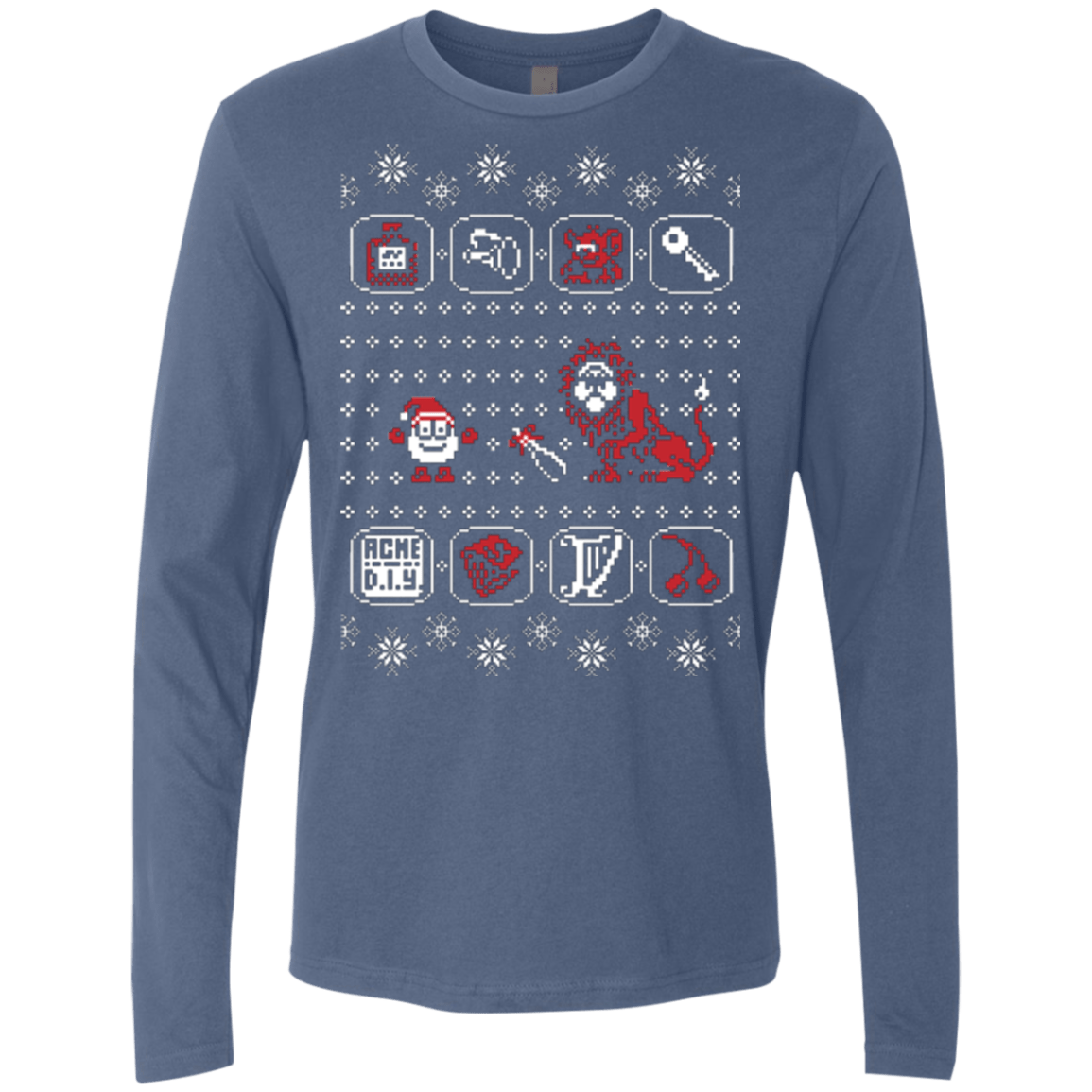 T-Shirts Indigo / Small Santa Of The Yolkfolk Men's Premium Long Sleeve