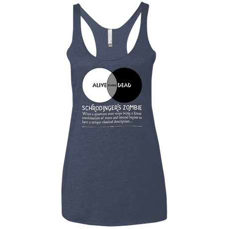 T-Shirts Vintage Navy / X-Small Schrödinger's Zombie Women's Triblend Racerback Tank