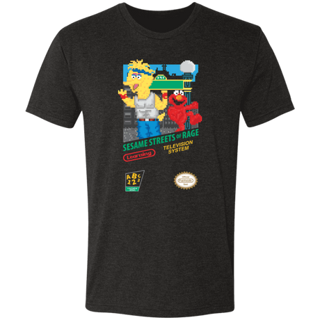 T-Shirts Vintage Black / S Sesame Streets of Rage Men's Triblend T-Shirt