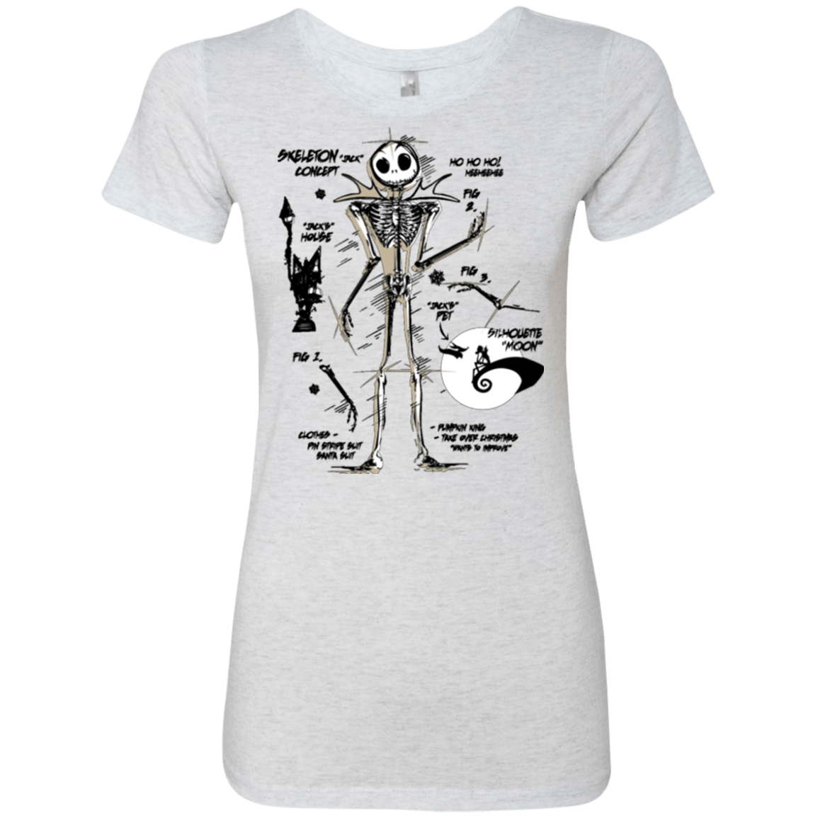 T-Shirts Heather White / Small Skeleton Concept Women's Triblend T-Shirt