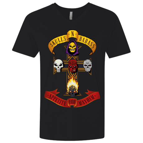 T-Shirts Black / X-Small Skull And Badass Men's Premium V-Neck
