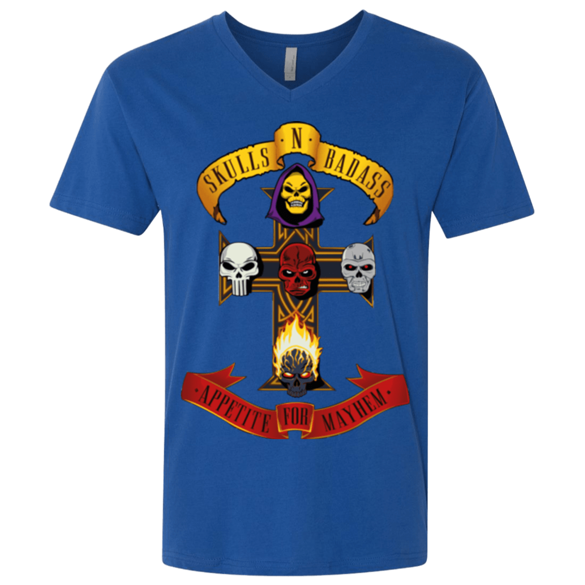 T-Shirts Royal / X-Small Skull And Badass Men's Premium V-Neck