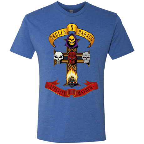 T-Shirts Vintage Royal / Small Skull And Badass Men's Triblend T-Shirt
