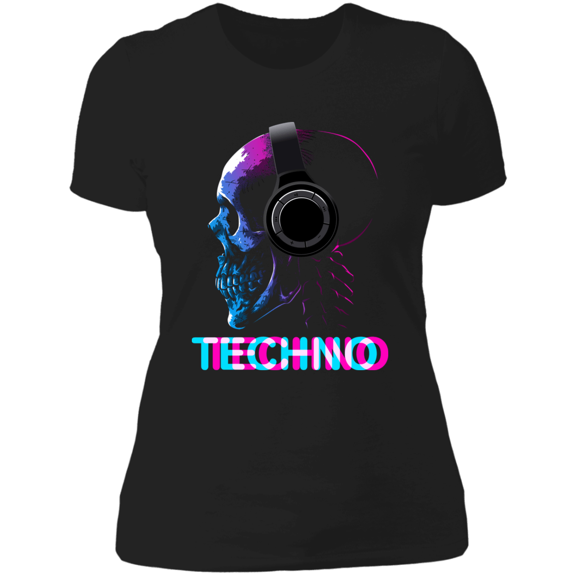 T-Shirts Black / X-Small Skull DJ Techno Women's Premium T-Shirt
