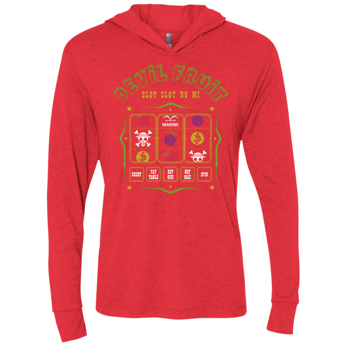 T-Shirts Vintage Red / X-Small Slot slot Triblend Long Sleeve Hoodie Tee