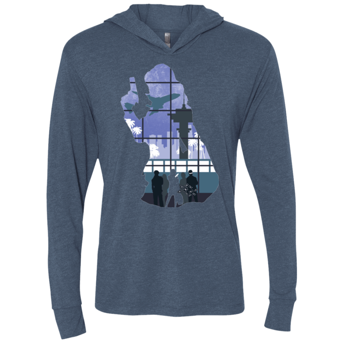 T-Shirts Indigo / X-Small Smuggler Jackie Triblend Long Sleeve Hoodie Tee