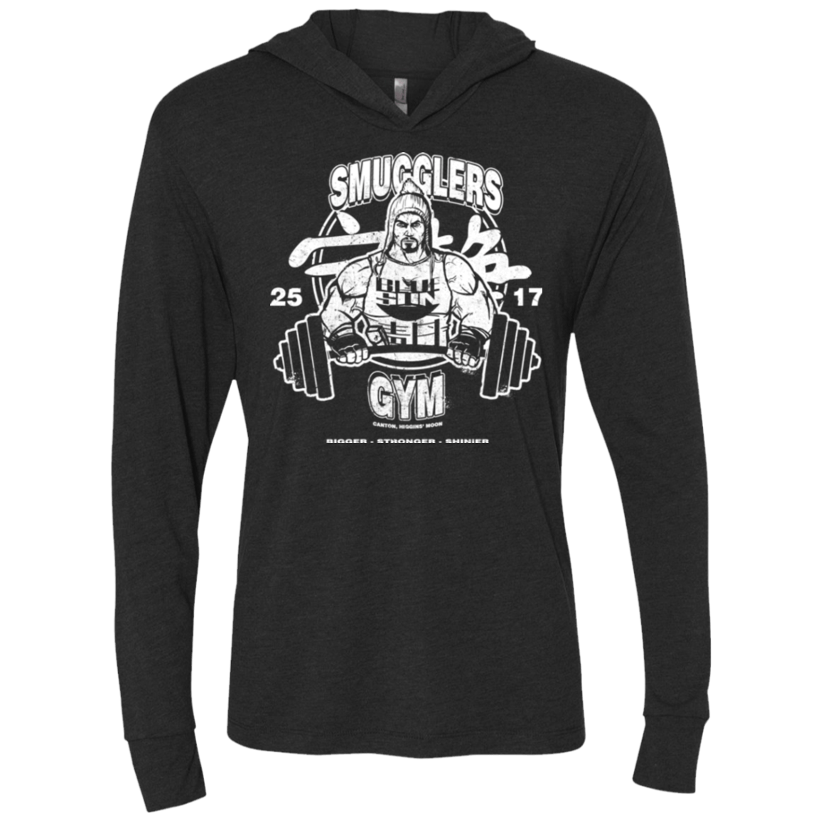 T-Shirts Vintage Black / X-Small Smugglers Gym Triblend Long Sleeve Hoodie Tee