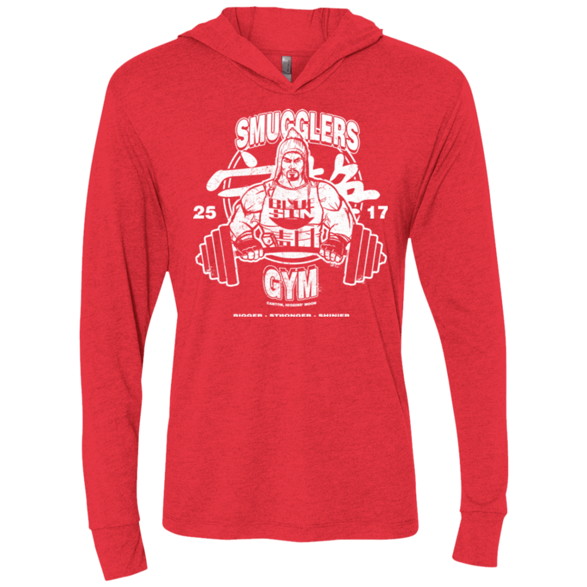T-Shirts Vintage Red / X-Small Smugglers Gym Triblend Long Sleeve Hoodie Tee