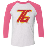 T-Shirts Heather White/Vintage Pink / X-Small Soldier 76 Triblend 3/4 Sleeve