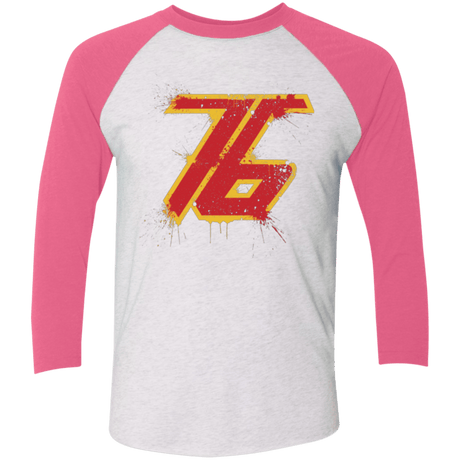 T-Shirts Heather White/Vintage Pink / X-Small Soldier 76 Triblend 3/4 Sleeve