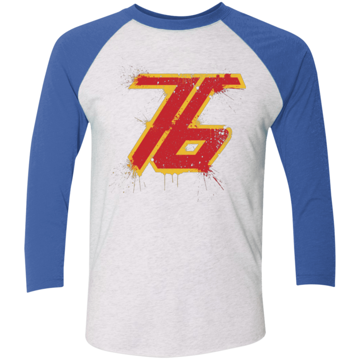 T-Shirts Heather White/Vintage Royal / X-Small Soldier 76 Triblend 3/4 Sleeve