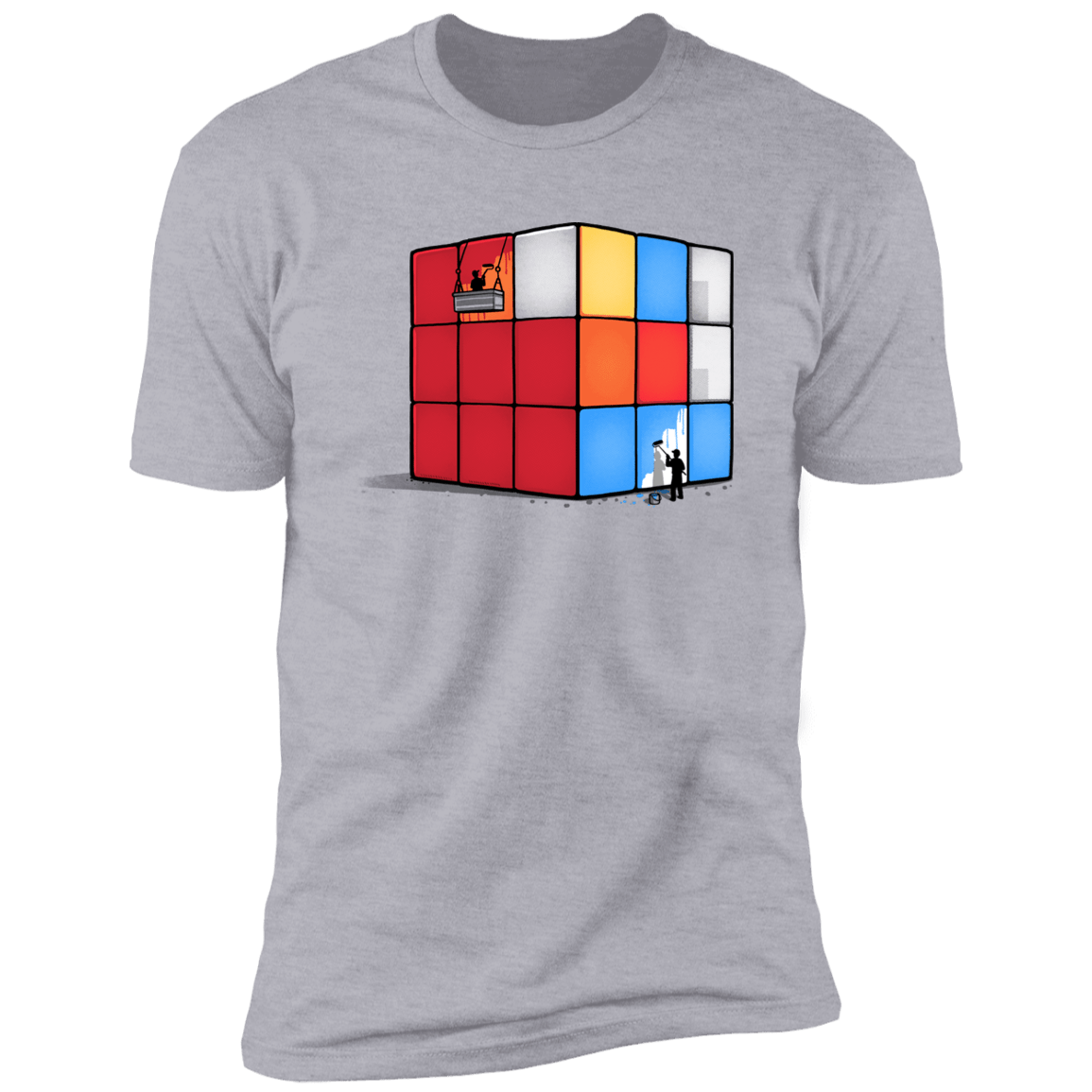 T-Shirts Heather Grey / S Solving the Cube Men's Premium T-Shirt