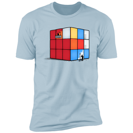 T-Shirts Light Blue / S Solving the Cube Men's Premium T-Shirt