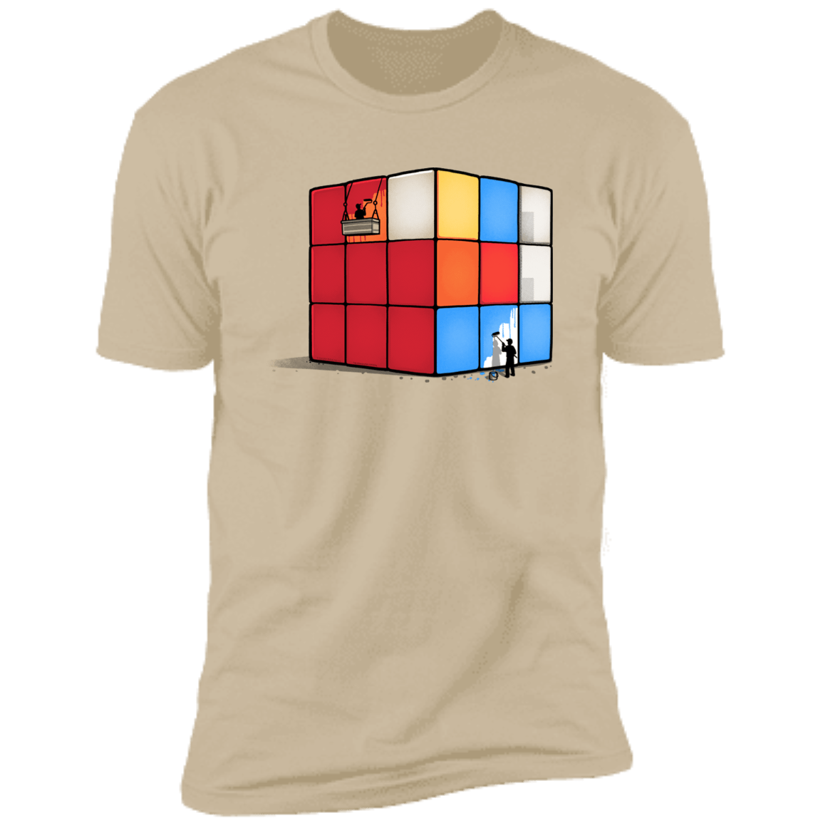 T-Shirts Sand / S Solving the Cube Men's Premium T-Shirt