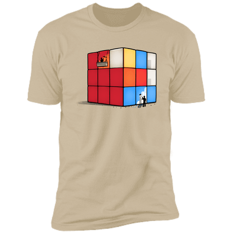 T-Shirts Sand / S Solving the Cube Men's Premium T-Shirt
