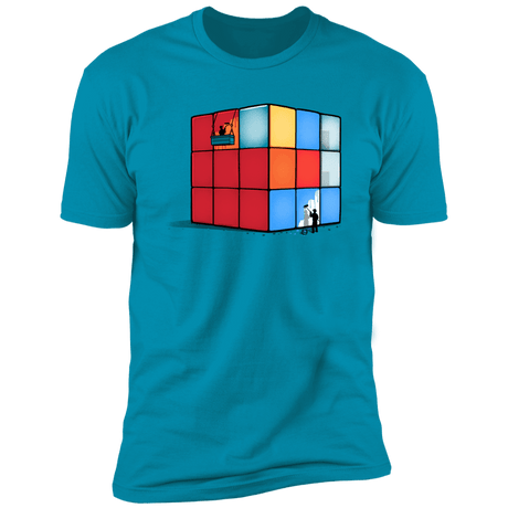 T-Shirts Turquoise / S Solving the Cube Men's Premium T-Shirt