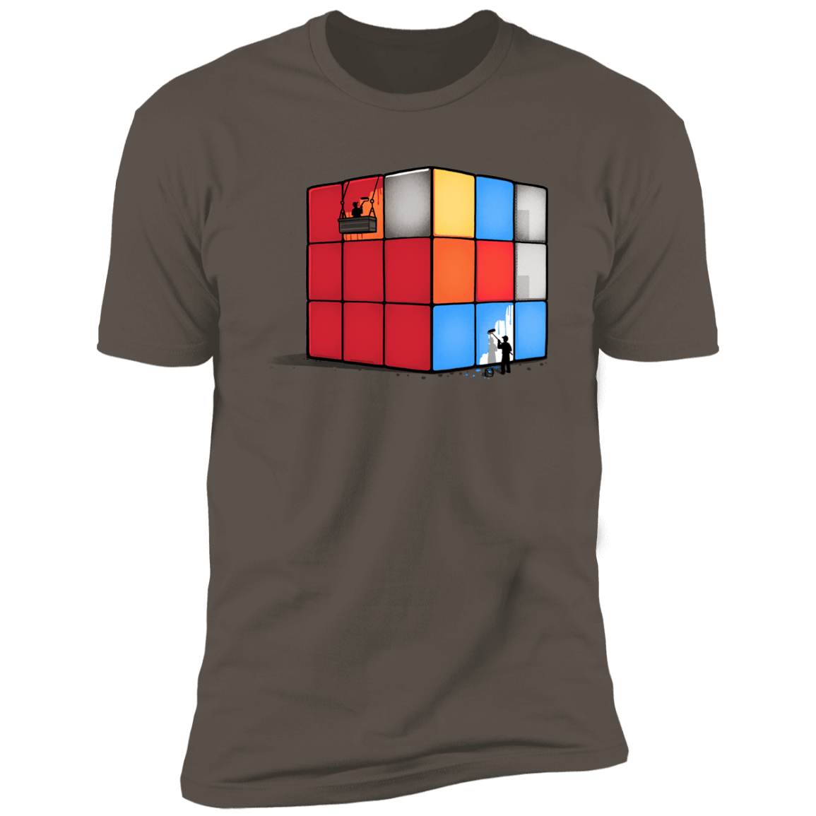 T-Shirts Warm Grey / S Solving the Cube Men's Premium T-Shirt