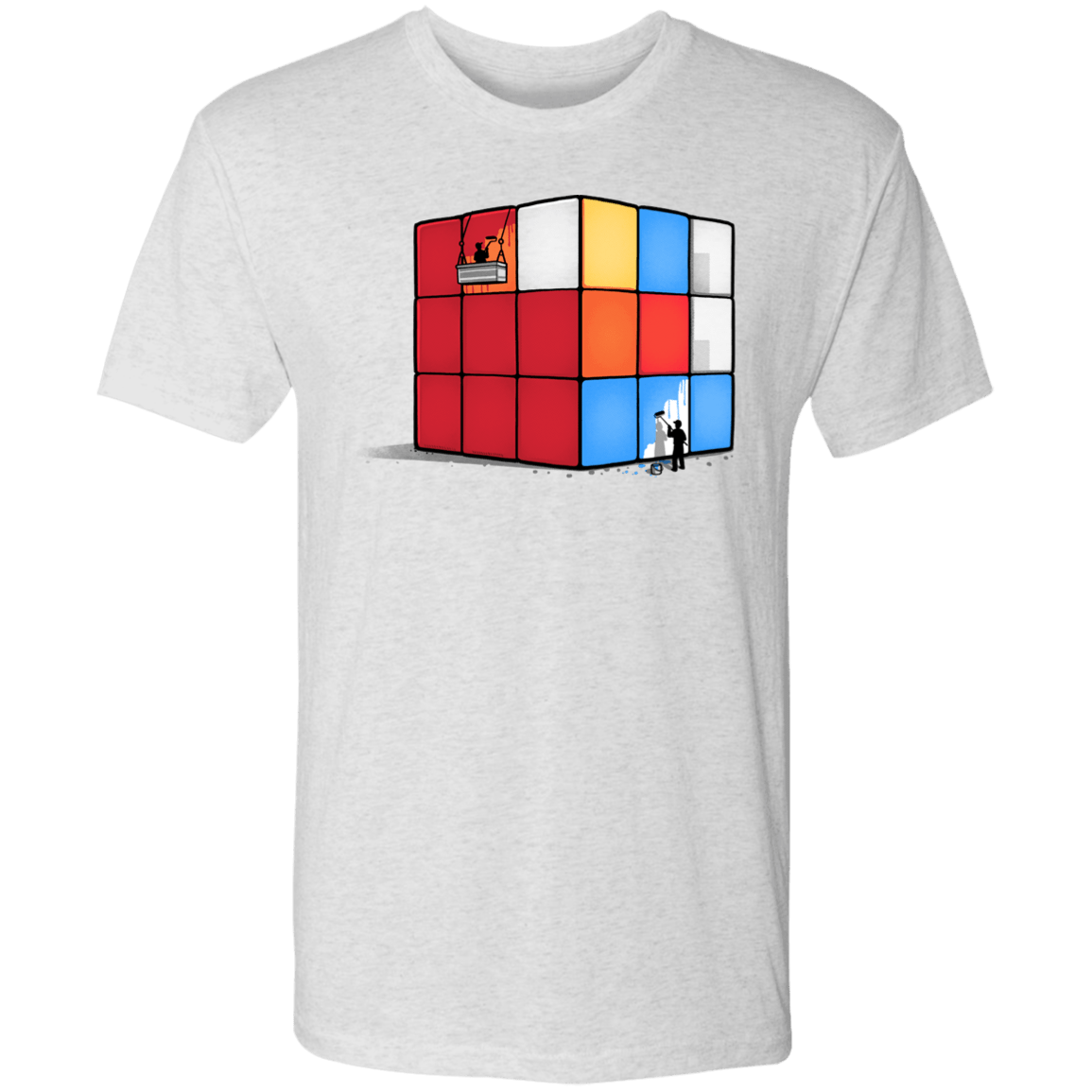 T-Shirts Heather White / S Solving the Cube Men's Triblend T-Shirt