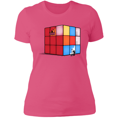 T-Shirts Hot Pink / S Solving the Cube Women's Premium T-Shirt