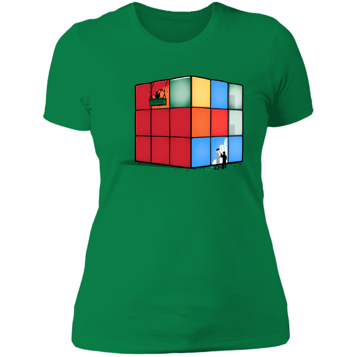 T-Shirts Kelly Green / S Solving the Cube Women's Premium T-Shirt