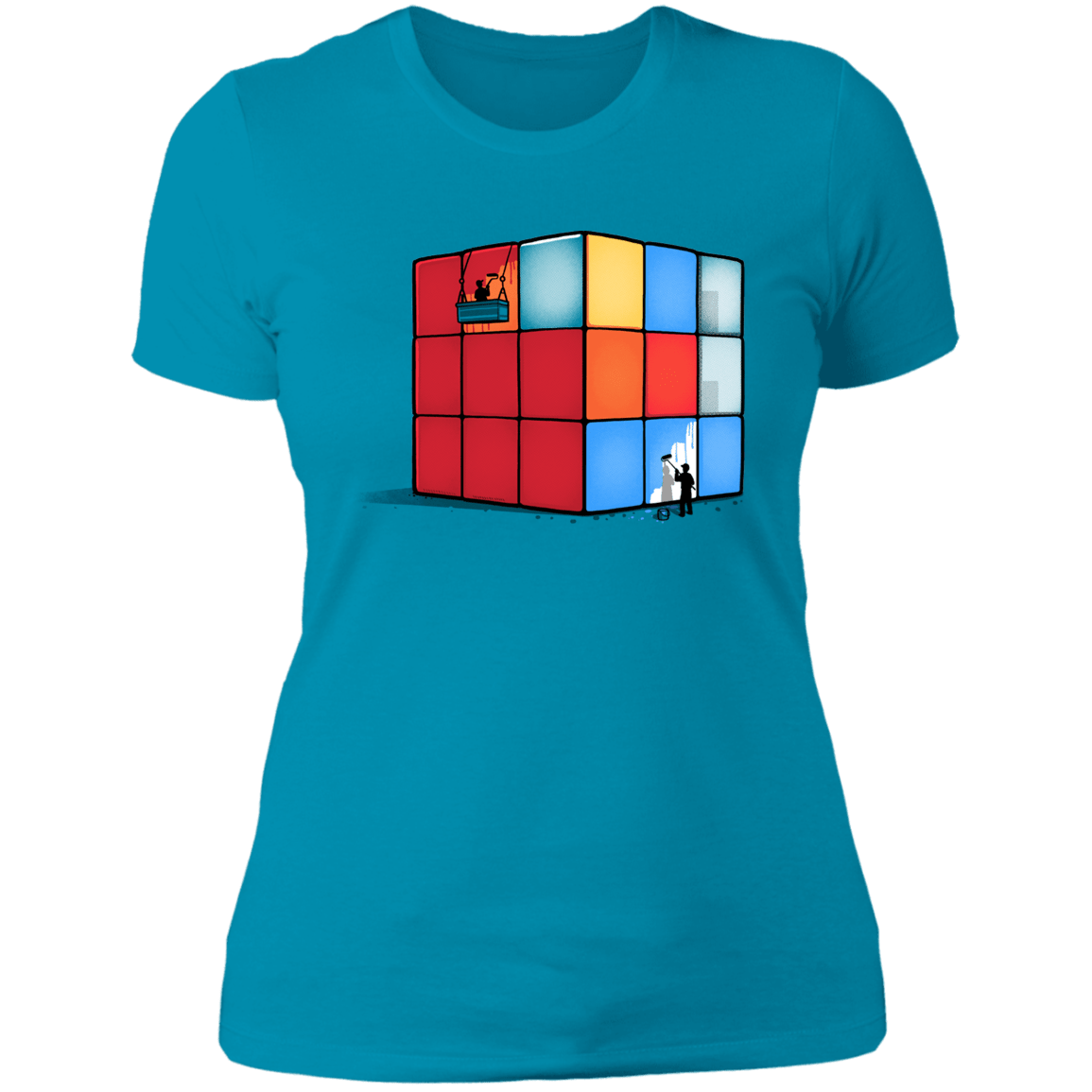 T-Shirts Turquoise / S Solving the Cube Women's Premium T-Shirt