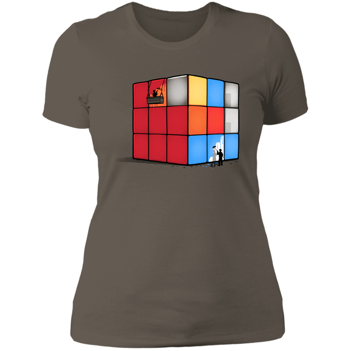 T-Shirts Warm Grey / S Solving the Cube Women's Premium T-Shirt