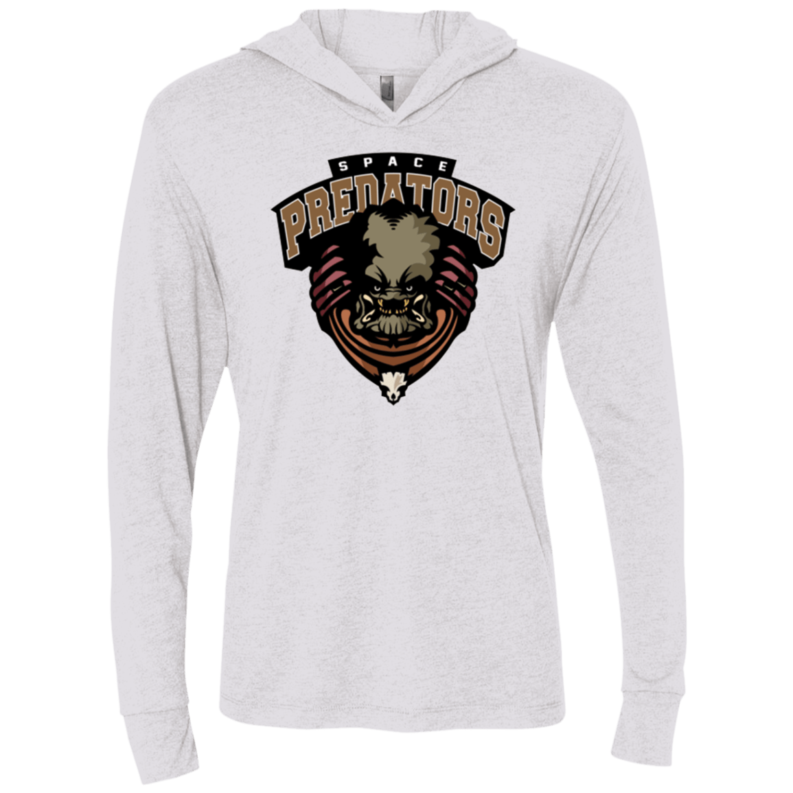 T-Shirts Heather White / X-Small Space Predators Triblend Long Sleeve Hoodie Tee