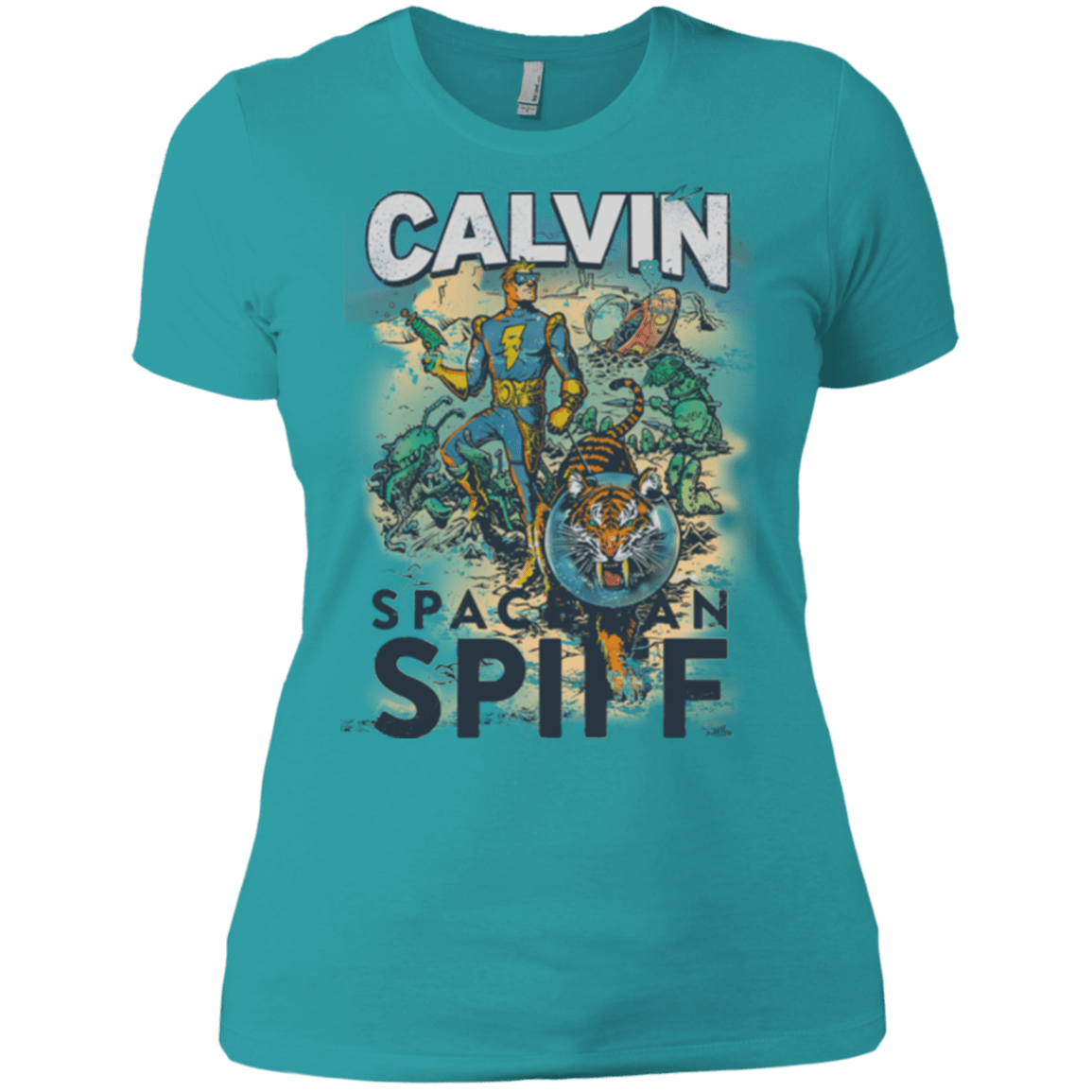 T-Shirts Tahiti Blue / X-Small Spaceman Spiff Women's Premium T-Shirt