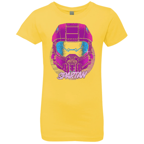 T-Shirts Vibrant Yellow / YXS Spartan Helmet 80's Girls Premium T-Shirt