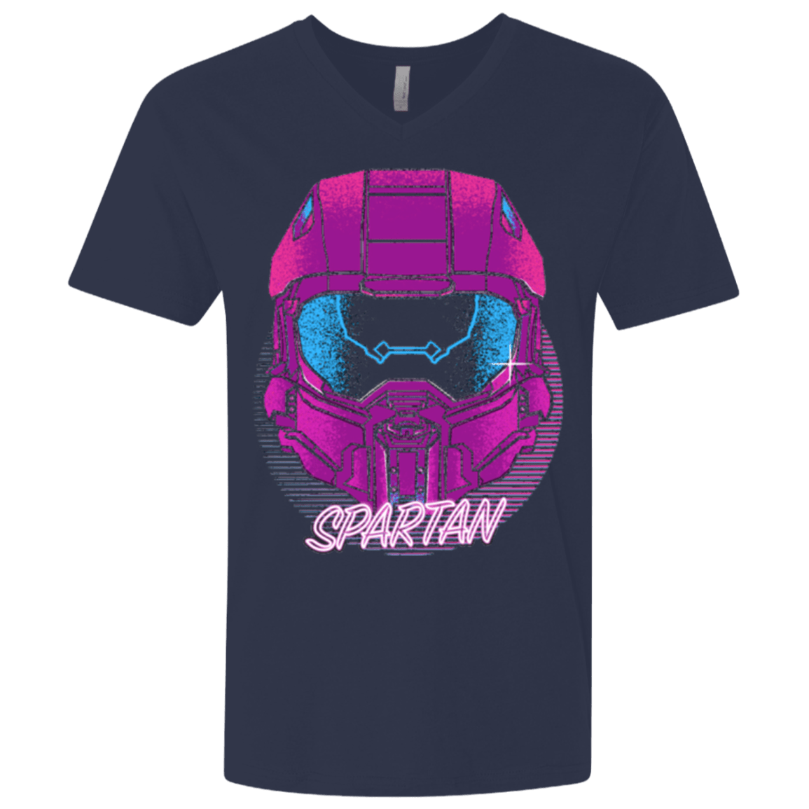T-Shirts Midnight Navy / X-Small Spartan Helmet 80's Men's Premium V-Neck