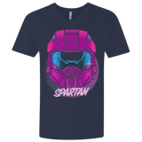 T-Shirts Midnight Navy / X-Small Spartan Helmet 80's Men's Premium V-Neck