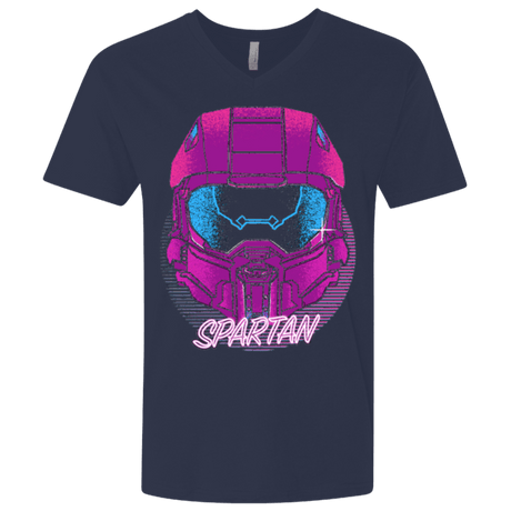 T-Shirts Midnight Navy / X-Small Spartan Helmet 80's Men's Premium V-Neck