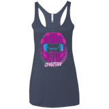 T-Shirts Vintage Navy / X-Small Spartan Helmet 80's Women's Triblend Racerback Tank