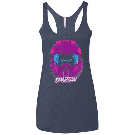 T-Shirts Vintage Navy / X-Small Spartan Helmet 80's Women's Triblend Racerback Tank