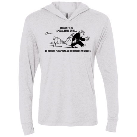 T-Shirts Heather White / X-Small Special Level of Hell Triblend Long Sleeve Hoodie Tee