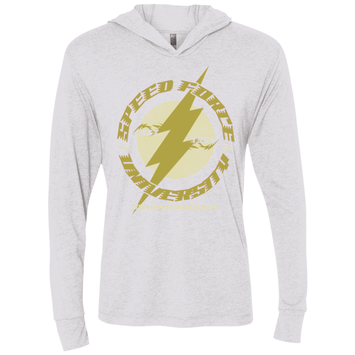 T-Shirts Heather White / X-Small Speed Force University Triblend Long Sleeve Hoodie Tee