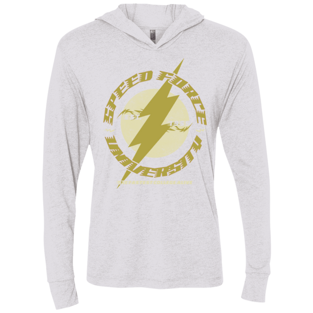 T-Shirts Heather White / X-Small Speed Force University Triblend Long Sleeve Hoodie Tee