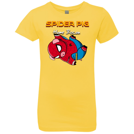 T-Shirts Vibrant Yellow / YXS Spider Pig Hanging Girls Premium T-Shirt