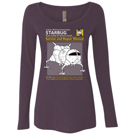 T-Shirts Vintage Purple / Small Starbug Service And Repair Manual Women's Triblend Long Sleeve Shirt