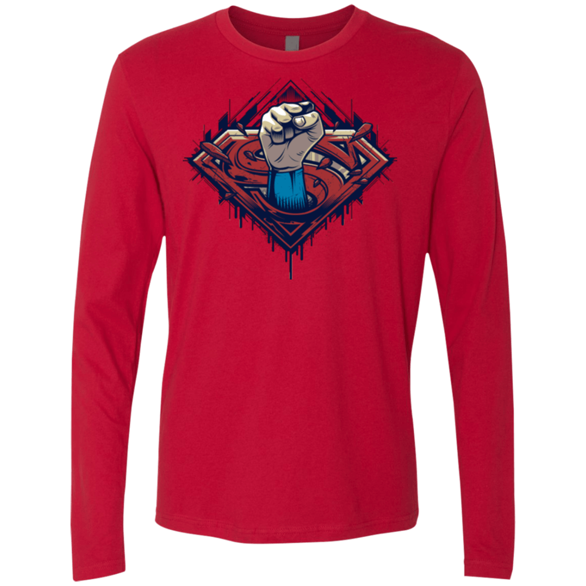 T-Shirts Red / Small Steel Hero Men's Premium Long Sleeve