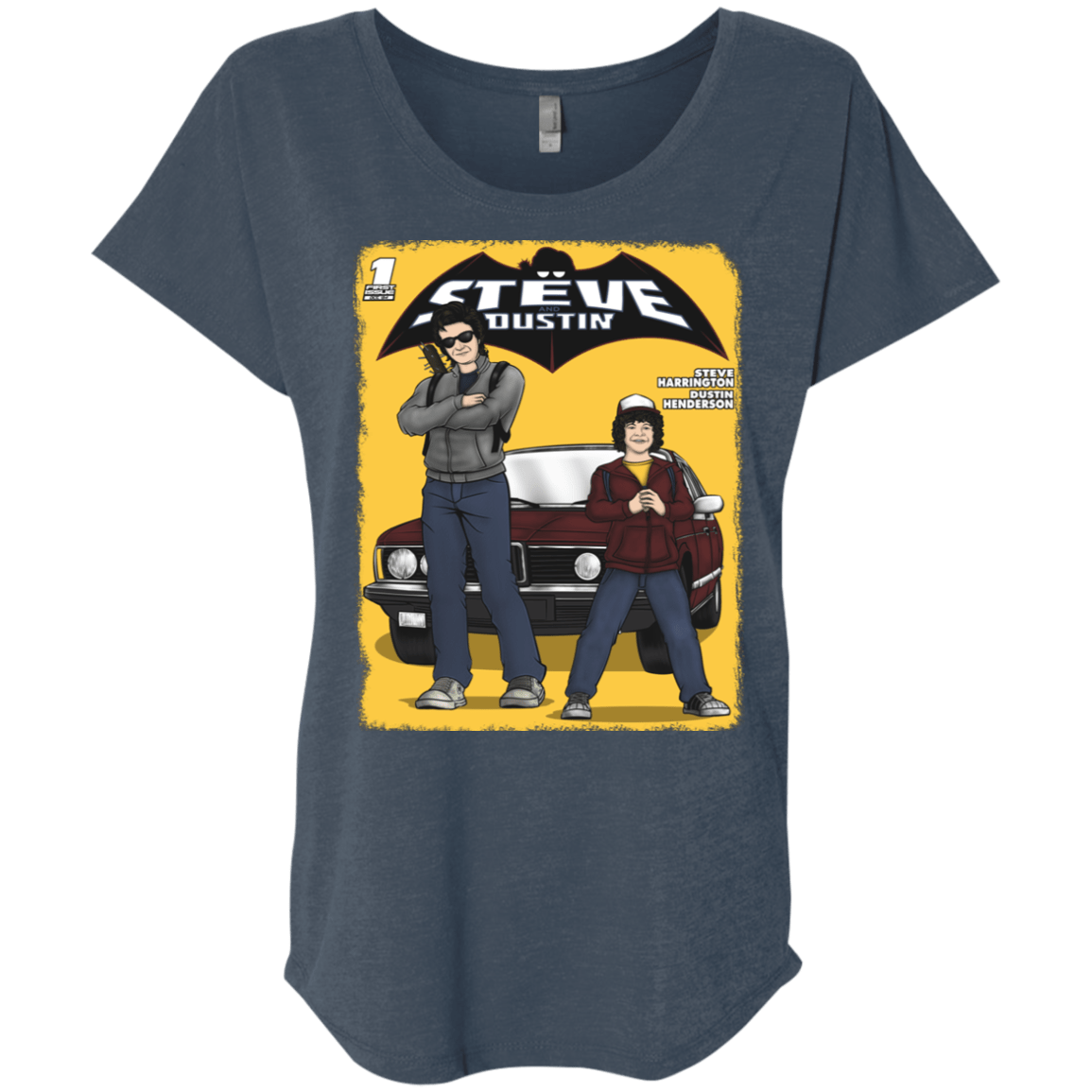 T-Shirts Indigo / X-Small Strange Duo Triblend Dolman Sleeve