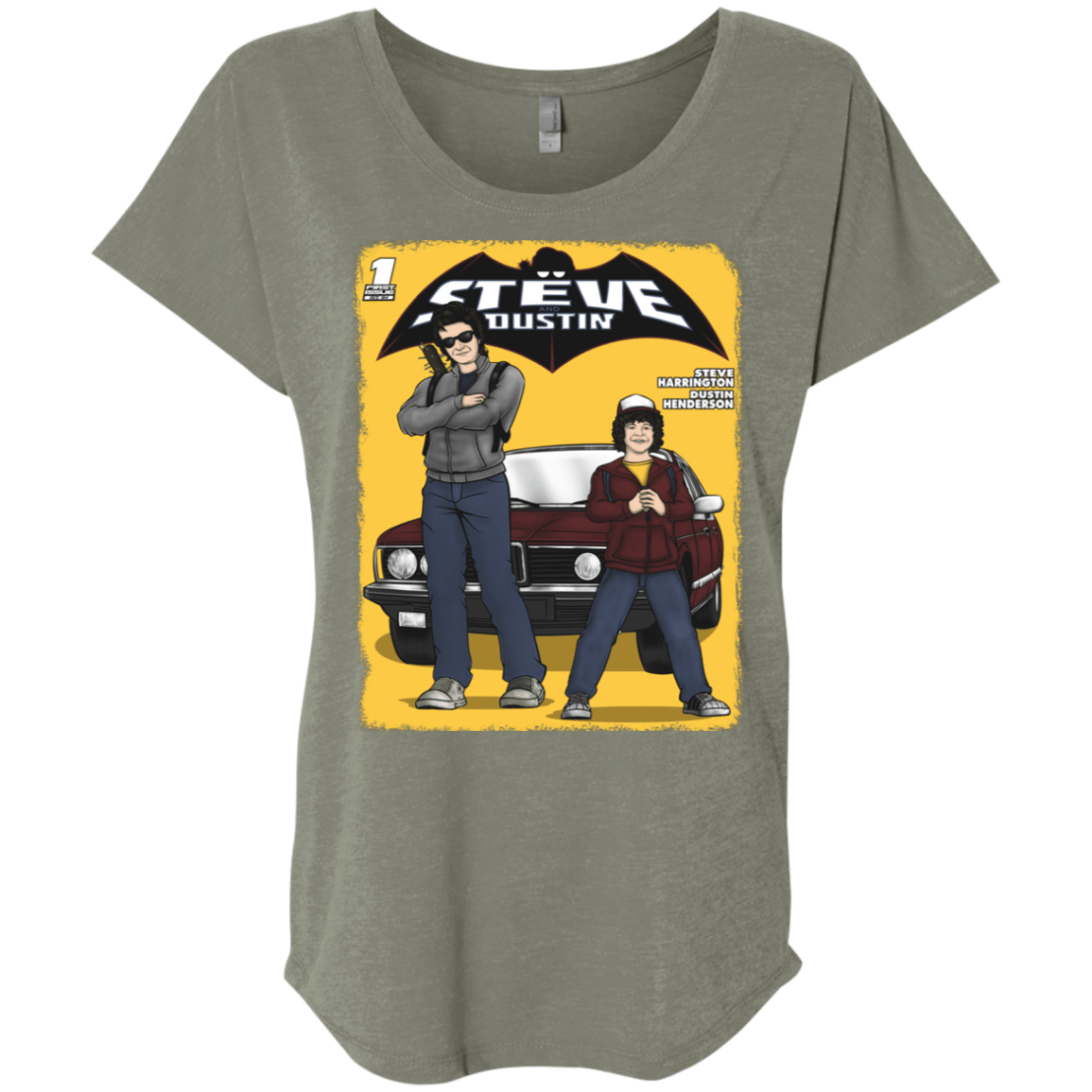 T-Shirts Venetian Grey / X-Small Strange Duo Triblend Dolman Sleeve