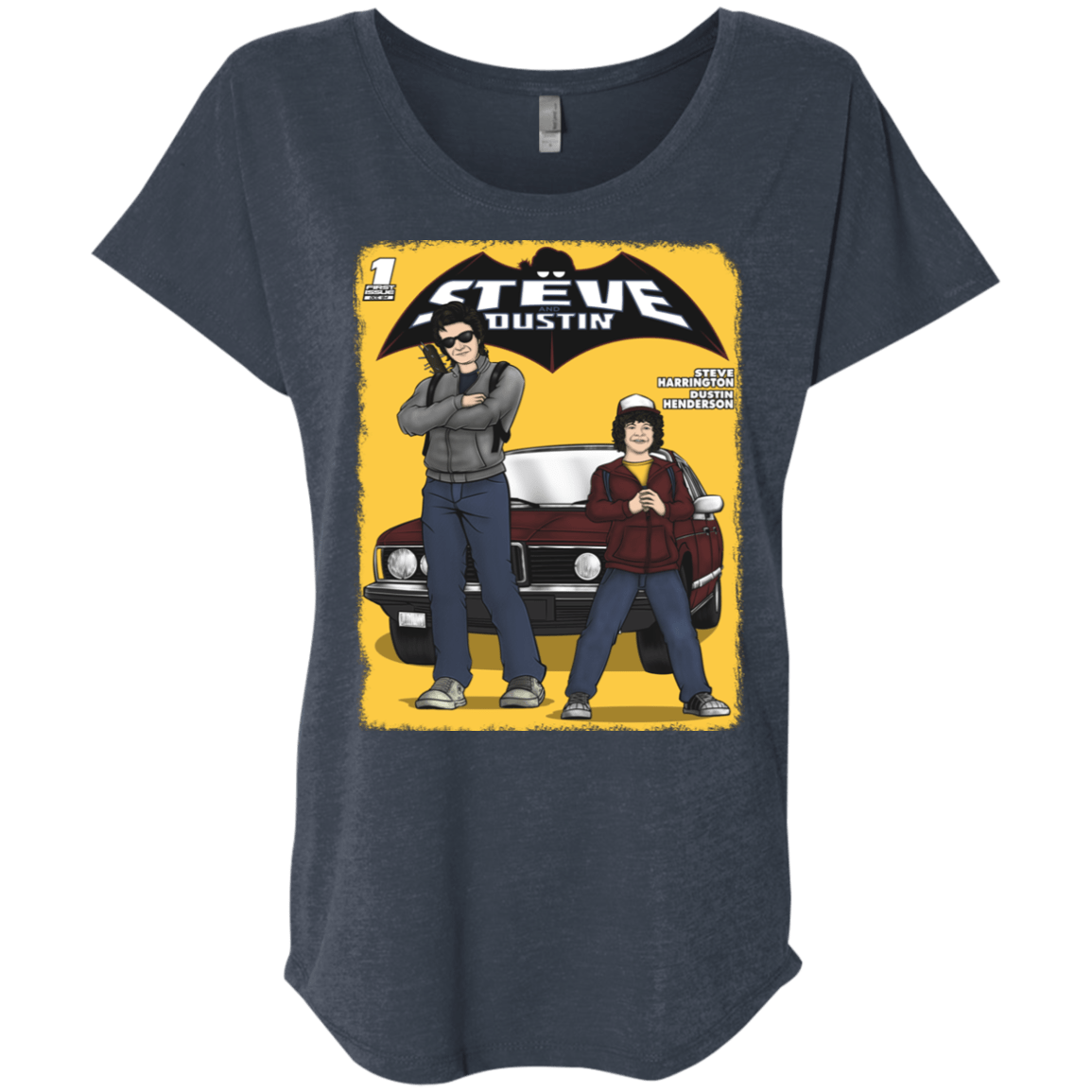 T-Shirts Vintage Navy / X-Small Strange Duo Triblend Dolman Sleeve