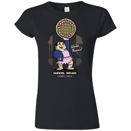 T-Shirts Black / S Strange Lass Waffles Junior Slimmer-Fit T-Shirt