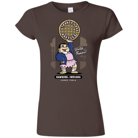 T-Shirts Dark Chocolate / S Strange Lass Waffles Junior Slimmer-Fit T-Shirt