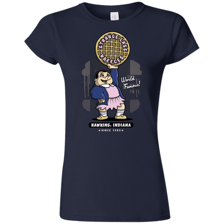T-Shirts Navy / S Strange Lass Waffles Junior Slimmer-Fit T-Shirt
