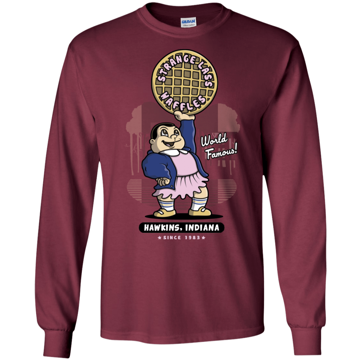 T-Shirts Maroon / S Strange Lass Waffles Men's Long Sleeve T-Shirt