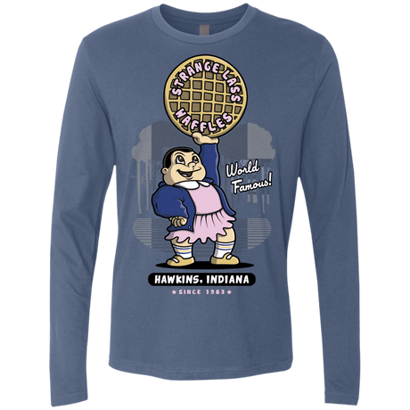 T-Shirts Indigo / S Strange Lass Waffles Men's Premium Long Sleeve